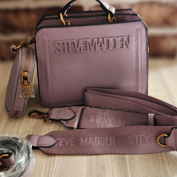 Steve Madden Bevelyn Purse Crossbody Plum Brand New With Tags - Picture 5 of 17